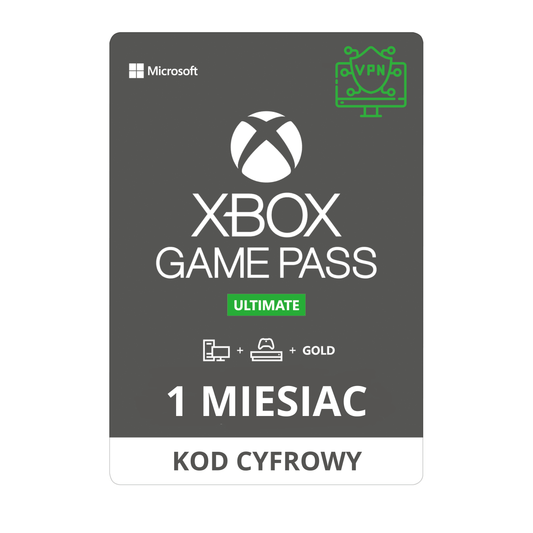 XBOX GAME PASS ULTIMATE 1 MIESIĄC  - Kod cyfrowy - aktywacja VPN