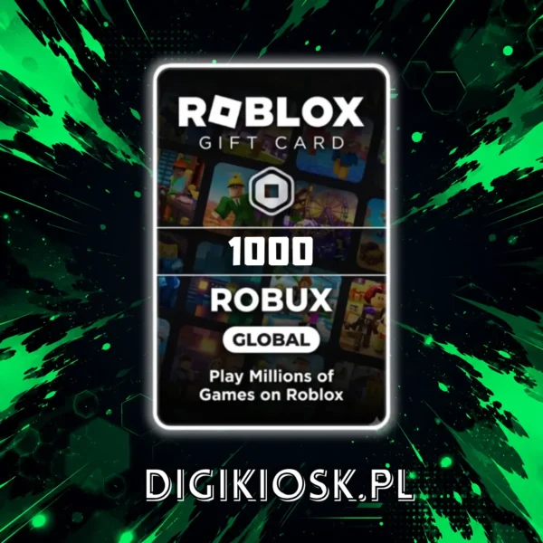 Doładowanie Roblox Gift Card 1000 Robux - kod cyfrowy Global, DigiKiosk