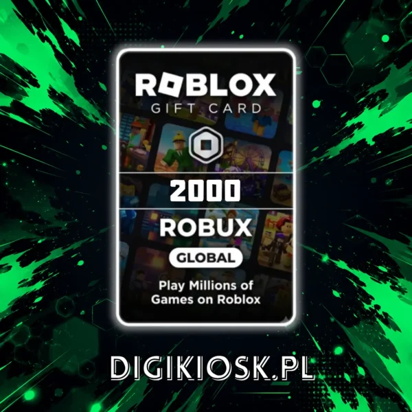 Doładowanie Roblox Gift Card 2000 Robux - kod cyfrowy Global, DigiKiosk